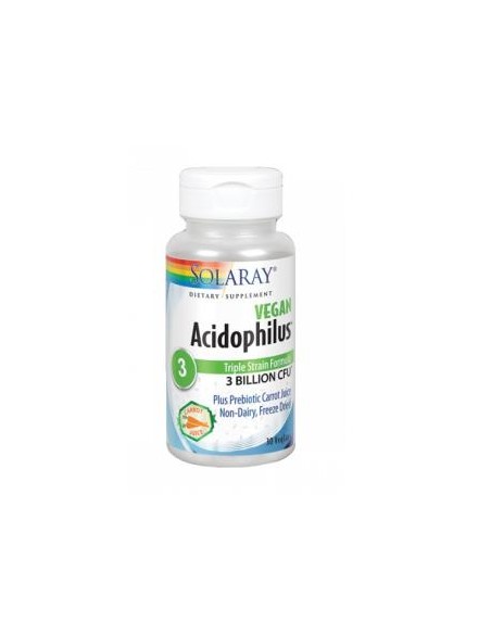 Acidophilus Vegan Solaray - 30 Cápsulas Vegetales Saludables