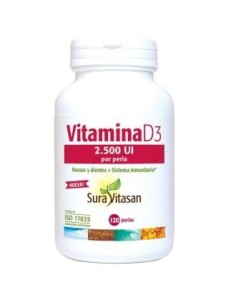 Vitamina D3 2.500 UI 120 perlas de Sura Vitasan