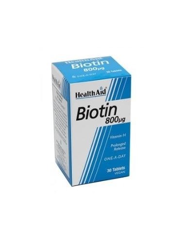 Biotina 800 Mcg. 30 Comprimidos Health Aid de Health Aid