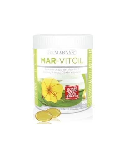 Mar-Vitoil Aceite De Onagra + Vitamian E   400 + 100 Gratis Cápsulas X 500 Mg Marnys