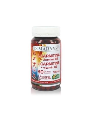 L-Carnitina + Vvitamina B5   90 Cápsulas Vegetales X 500 Mg Marnys