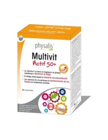 Multivit actif 50+ 30 comprimidos Physalis