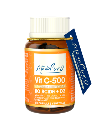 Vitamina C no Acida + D3 60Cap. Estado Puro de Tongil