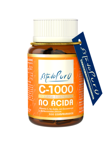 Vitamina C-1000 No Acida 100 Comprimidos Estado Puro de Tong