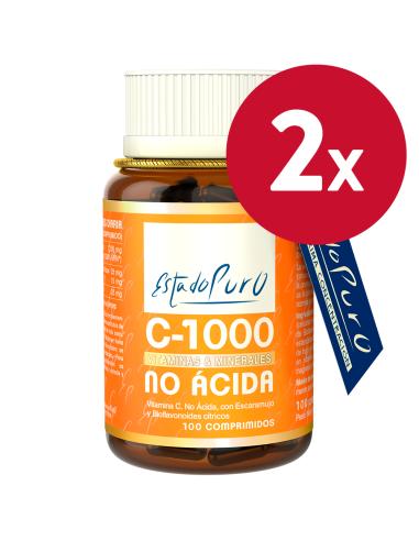 Pack 2 Unidades Vitamina C-1000 No Acida 100 Comprimidos Est