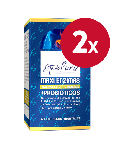 Pack 2 Unidades Maxi Enzimas Con Probioticos 40Cap. Estado P
