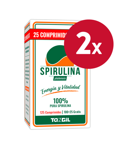 Pack 2 Unidades Spirulina 125 Comprimidos de Tongil.