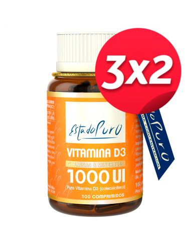 Pack 3X2 Vitamina D3 1000Ui 100 Comprimidos Estado Puro de T