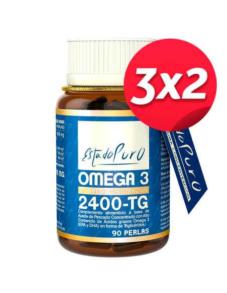 Pack 3X2 Omega 3 2400 Tg 90 Perlas Estado Puro de Tongil..