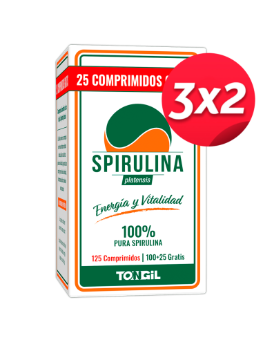 Pack 3X2 Spirulina 125 Comprimidos de Tongil..