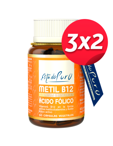 Pack 3X2 Metil B12 Acido Folico 60Cap. Estado Puro de Tongil
