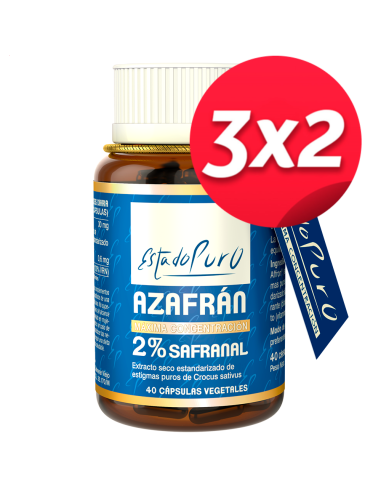 Pack 3X2 Azafran 2% Safranal 40Cap. Estado Puro de Tongil..