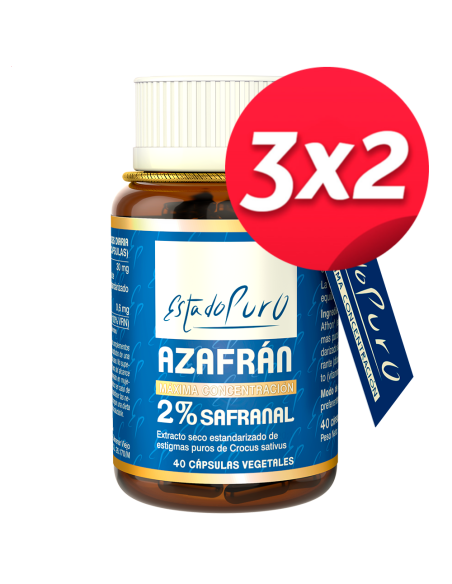 Pack 3X2 Azafran 2% Safranal 40Cap. Estado Puro de Tongil..