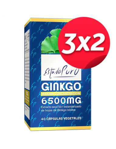 Pack 3X2 Ginkgo 6500Mg. 40Cap. Estado Puro de Tongil..
