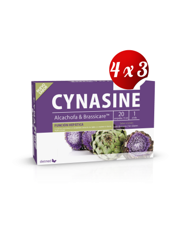 Pack 4x3 uds Cynasine Detox 20 X 15 Ml Ampollas De Dietmed