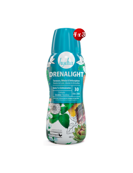 Pack 4x3 uds Drenalight Hydra Solución Oral600 Ml De Dietmed