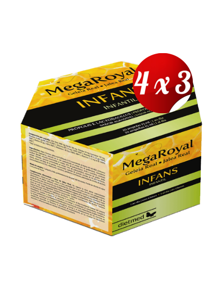 Pack 4x3 uds Megaroyal Infans  20 X 15 Ml Ampollas De Dietmed
