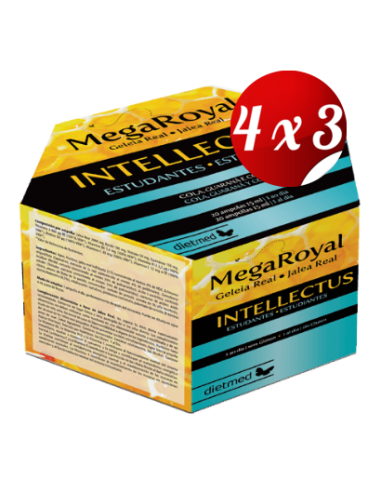 Pack 4x3 uds Megaroyal Intellectus  20 X 15 Ml Ampollas De Dietmed