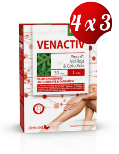 Pack 4x3 uds Venactiv Plus  30 Capsulas De Dietmed