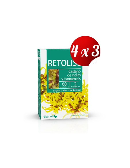 Pack 4x3 uds Retolise  60 Comprimidos De Dietmed