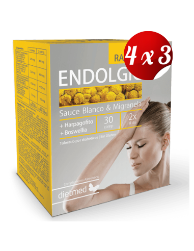 Pack 4x3 uds Endolgic  30 Comprimidos De Dietmed