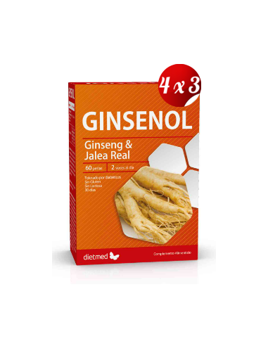 Pack 4x3 uds Ginsenol  60 Capsulas De Dietmed