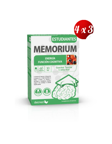 Pack 4x3 uds Memorium Estudiantes  60 Capsulas De Dietmed