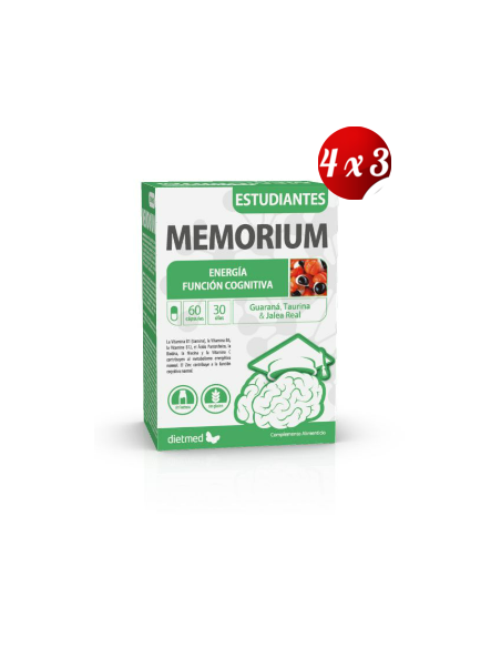 Pack 4x3 uds Memorium Estudiantes  60 Capsulas De Dietmed