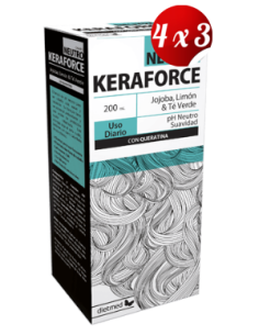 Pack 4x3 uds Keraforce Neutro Champú 200 Ml De Dietmed