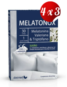 Pack 4x3 uds Melatonox 30 Comprimidos De Dietmed
