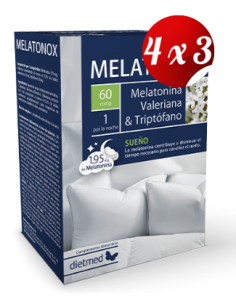 Pack 4x3 uds Melatonox 60 Comprimidos De Dietmed