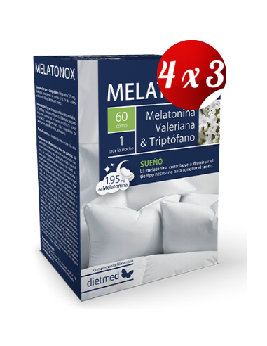Pack 4x3 uds Melatonox 60 Comprimidos De Dietmed