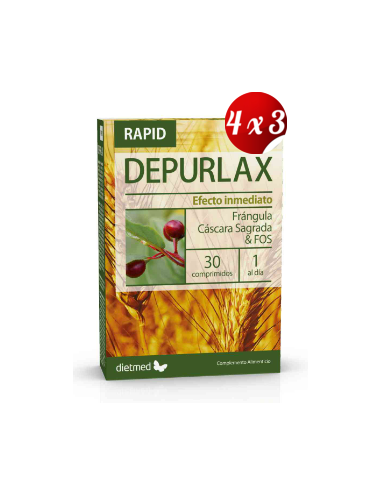 Pack 4x3 uds Depurlax  30 Comprimidos De Dietmed