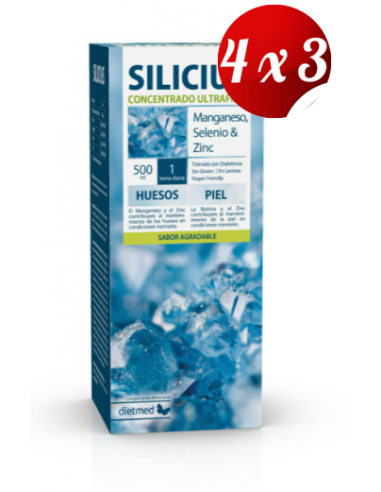 Pack 4x3 uds Silicius Concentrado Ultrafino Solución Oral 500 Ml De Dietmed