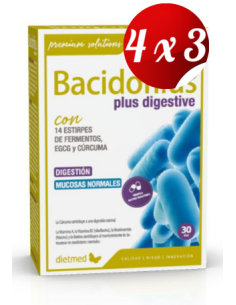 Pack 4x3 uds Bacidofilus Plus Digestive  60 Capsulas De Dietmed
