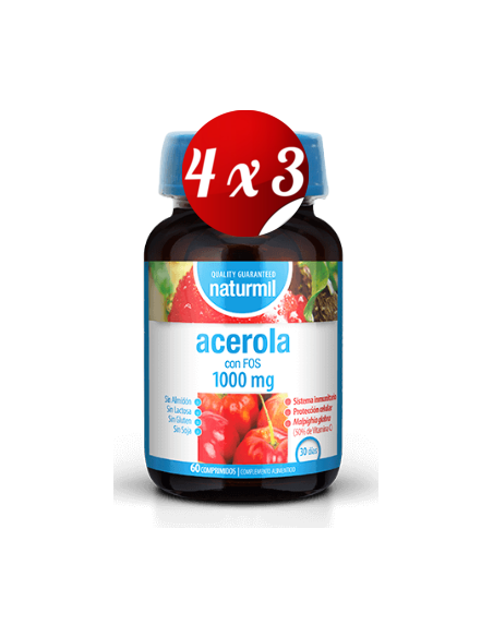 Pack 4x3 uds Acerola 1000 Mg  60 Comprimidos De Dietmed