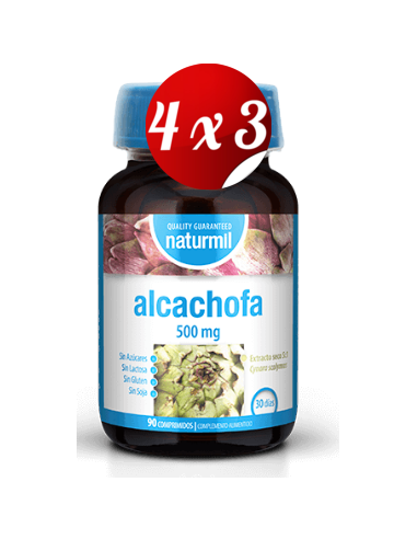 Pack 4x3 uds Alcachofra 500 Mg  90 Comprimidos De Dietmed