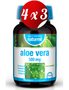 Pack 4x3 uds Aloe Vera 500 Mg  90 Comprimidos De Dietmed