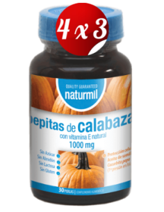 Pack 4x3 uds Calabaza (Pepitas) 1000 Mg Perlas 30 Capsulas De Dietmed
