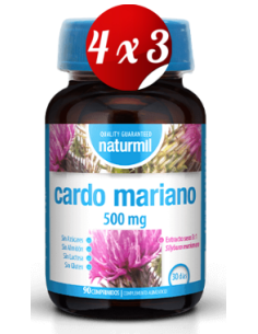 Pack 4x3 uds Cardo Mariano 500 Mg  90 Comprimidos De Dietmed
