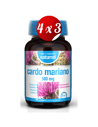 Pack 4x3 uds Cardo Mariano 500 Mg  90 Comprimidos De Dietmed