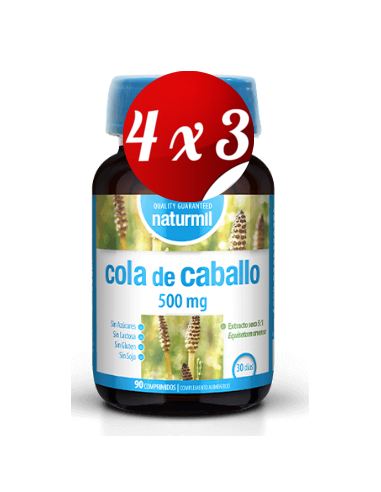 Pack 4x3 uds Cola De Caballo 500 Mg  90 Comprimidos De Dietmed