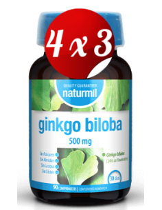 Pack 4x3 uds Ginkgo Biloba 500 Mg  90 Comprimidos De Dietmed