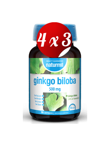 Pack 4x3 uds Ginkgo Biloba 500 Mg  90 Comprimidos De Dietmed