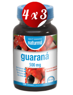 Pack 4x3 uds Guaraná 500 Mg  120 Comprimidos De Dietmed