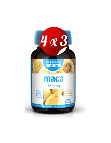 Pack 4x3 uds Maca 750 Mg  60 Comprimidos De Dietmed