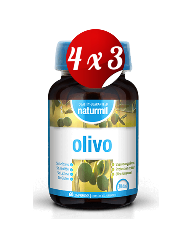 Pack 4x3 uds Olivo 500 Mg  60 Comprimidos De Dietmed
