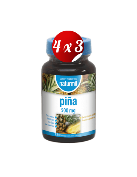 Pack 4x3 uds Piña 500 Mg  75 Capsulas De Dietmed