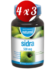Pack 4x3 uds Sidra (Vinagre De Manzana) 500 Mg  45 Capsulas De Dietmed