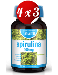 Pack 4x3 uds Spirulina 400 Mg  90 Capsulas De Dietmed